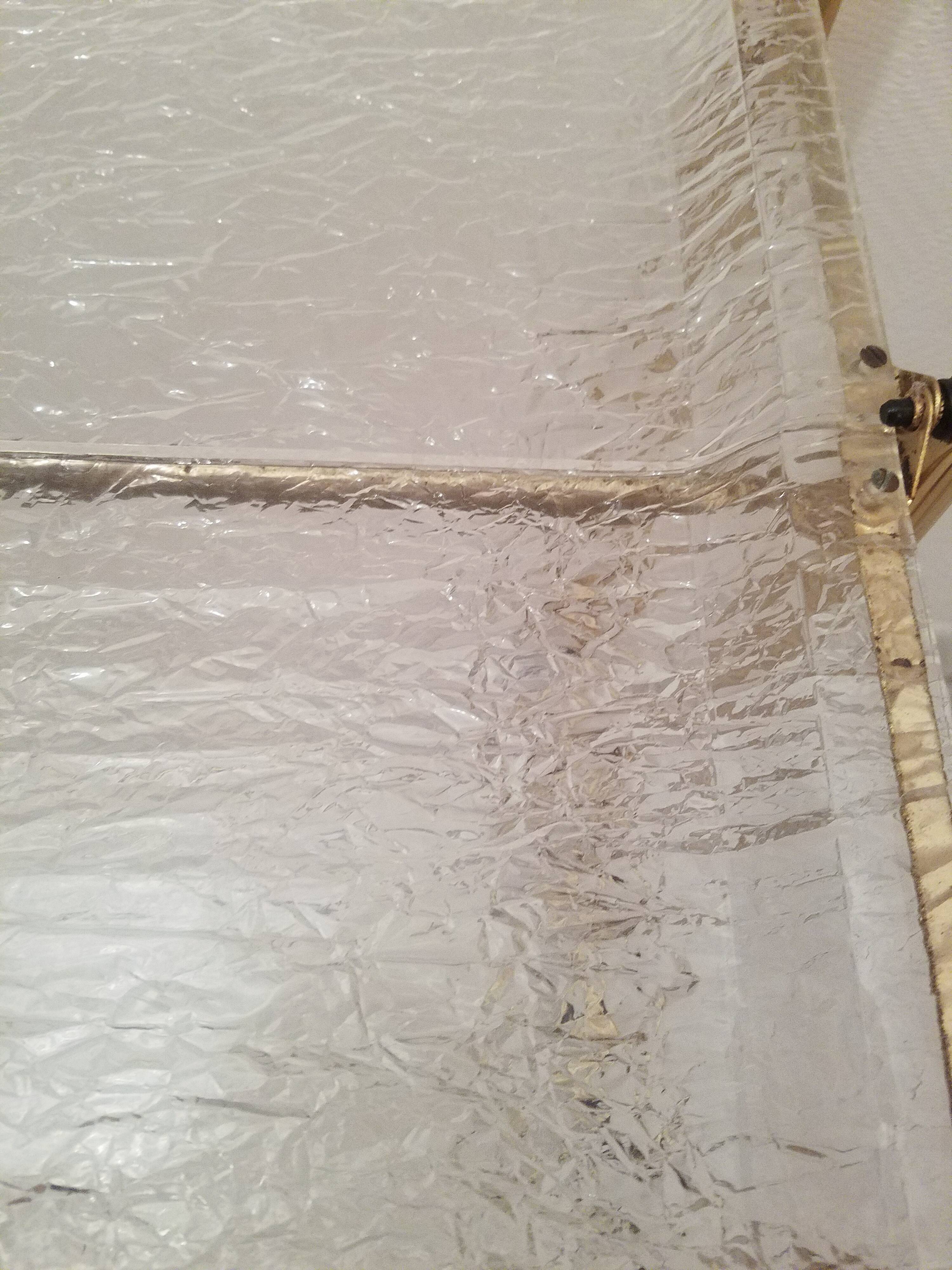 Gold-plated aluminum and structured lucite serving trolley circa 1970