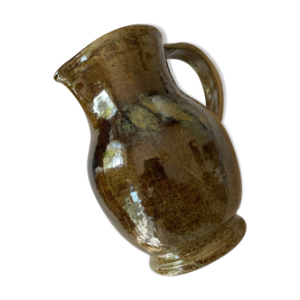 Glazed stoneware pitcher