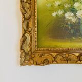 Tableau, huile sur toile, nature morte signée Rossy