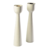 Pair of Scandinavian wood candle holders