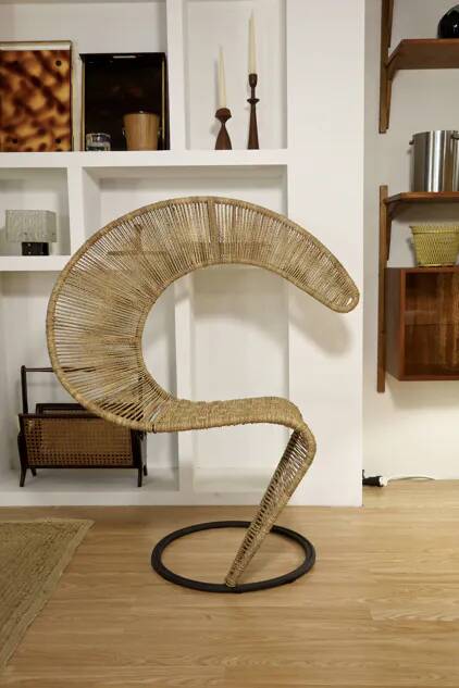 Vintage rope armchair, France 1980s