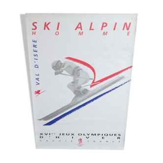 Affiche officielle Jeux Olympiques d'Albertville ski alpin homme