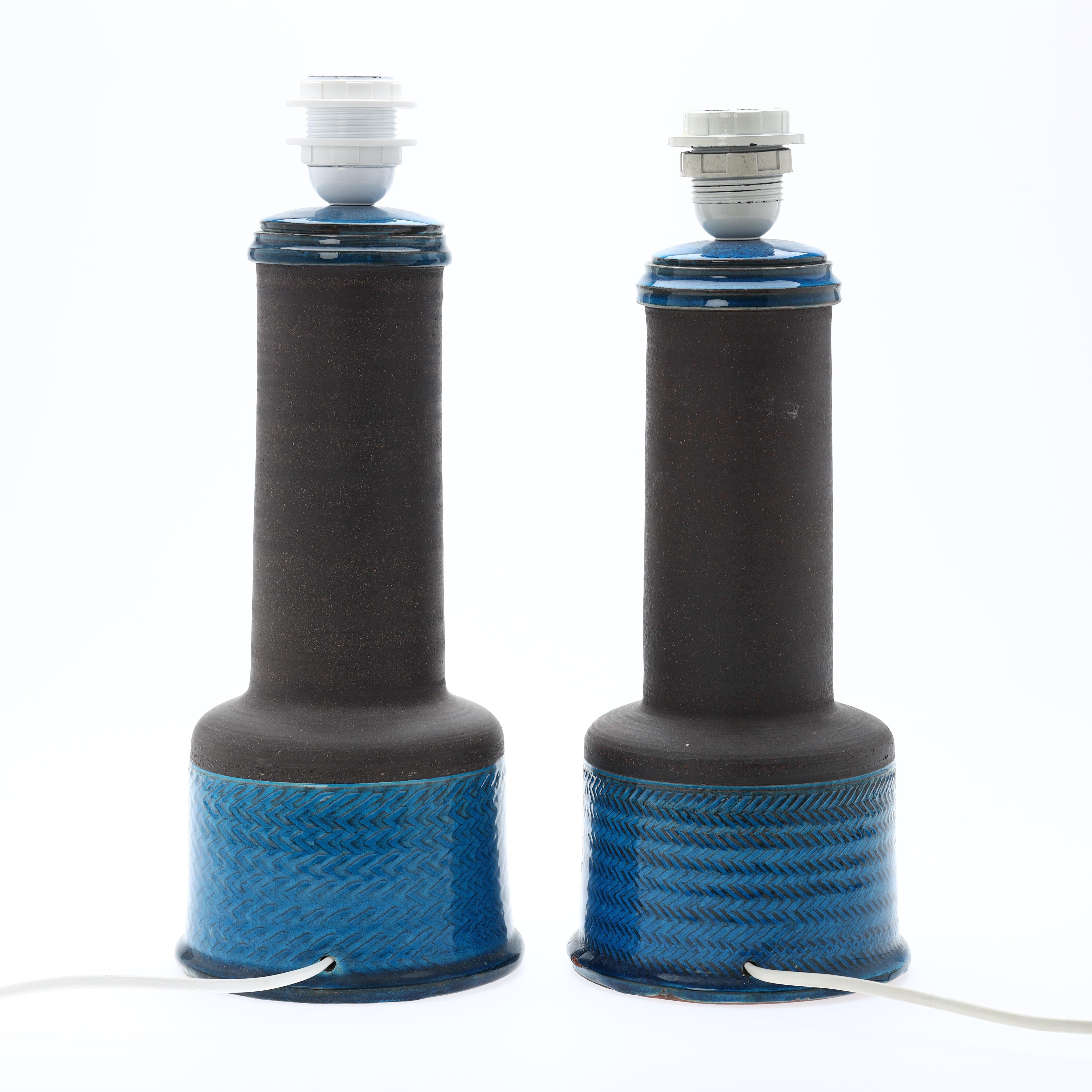 Ceramic table lamps by Nils Kählert, Denmark, 1960s