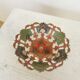 Vintage Brass Pedestal Bowl: Floral Motif, Red Blue Green Painted