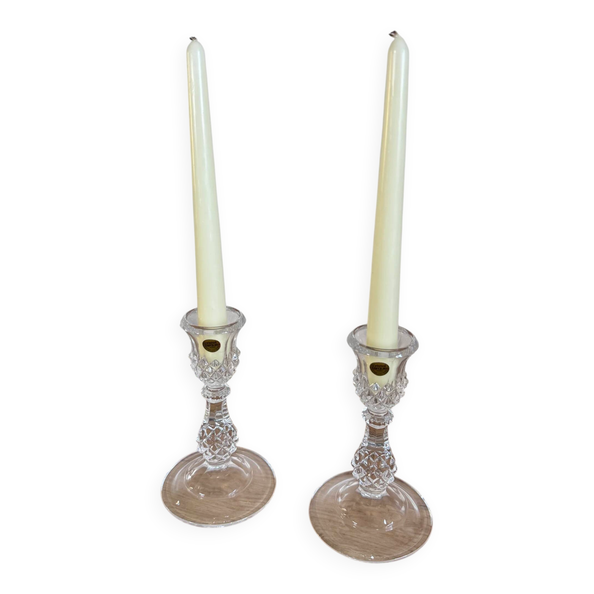 Lot of crystal candle holders