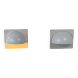 Pair of vintage Louis Poulsen wall lights, matte white lacquered metal, Sweden, 1980.