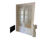 Double Haussmannian wooden door with cathedral glass - 245 cm