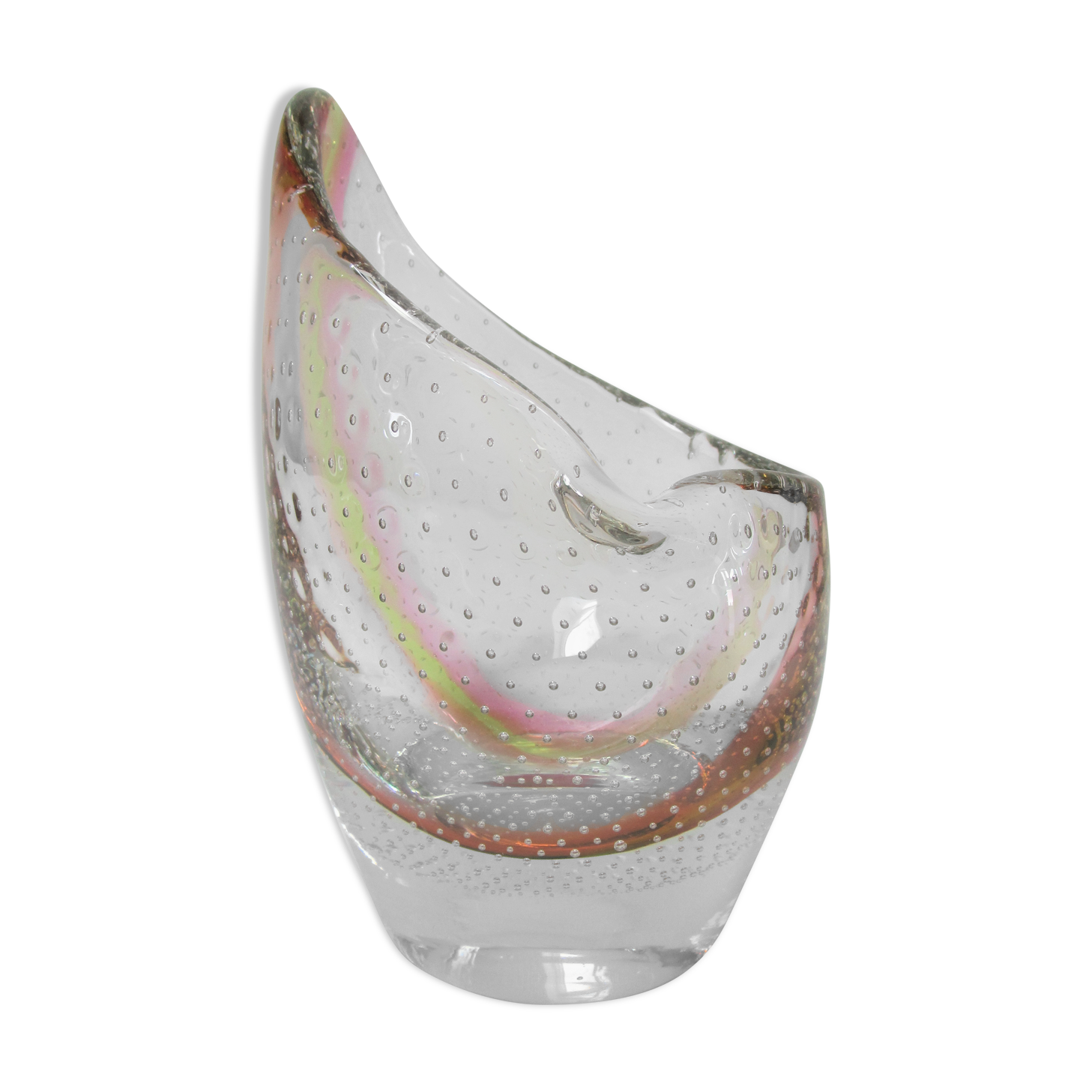 Murano bubble glass vase 70s