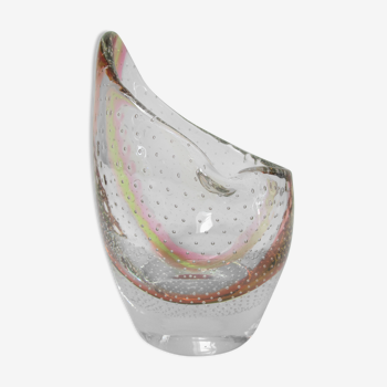 Murano bubble glass vase 70s