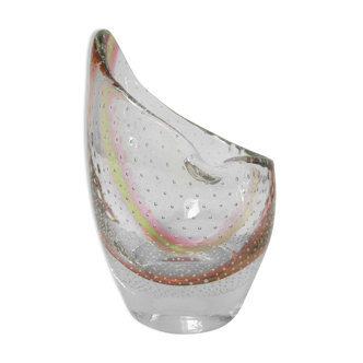 Vase verre bullé Murano années 70