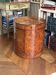 Table d'appoint tambour en loupe de bois avec porte