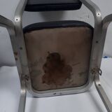 pair of vintage design chair 1960 aluminium skai black