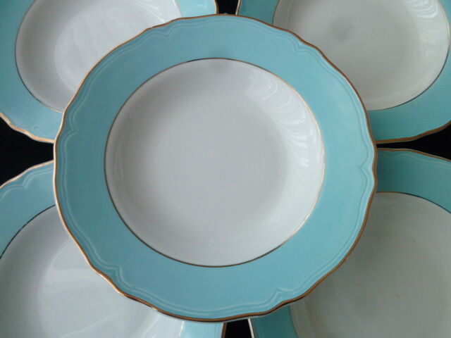 Set of 5 hollow faience plates FB 12 Badonviller