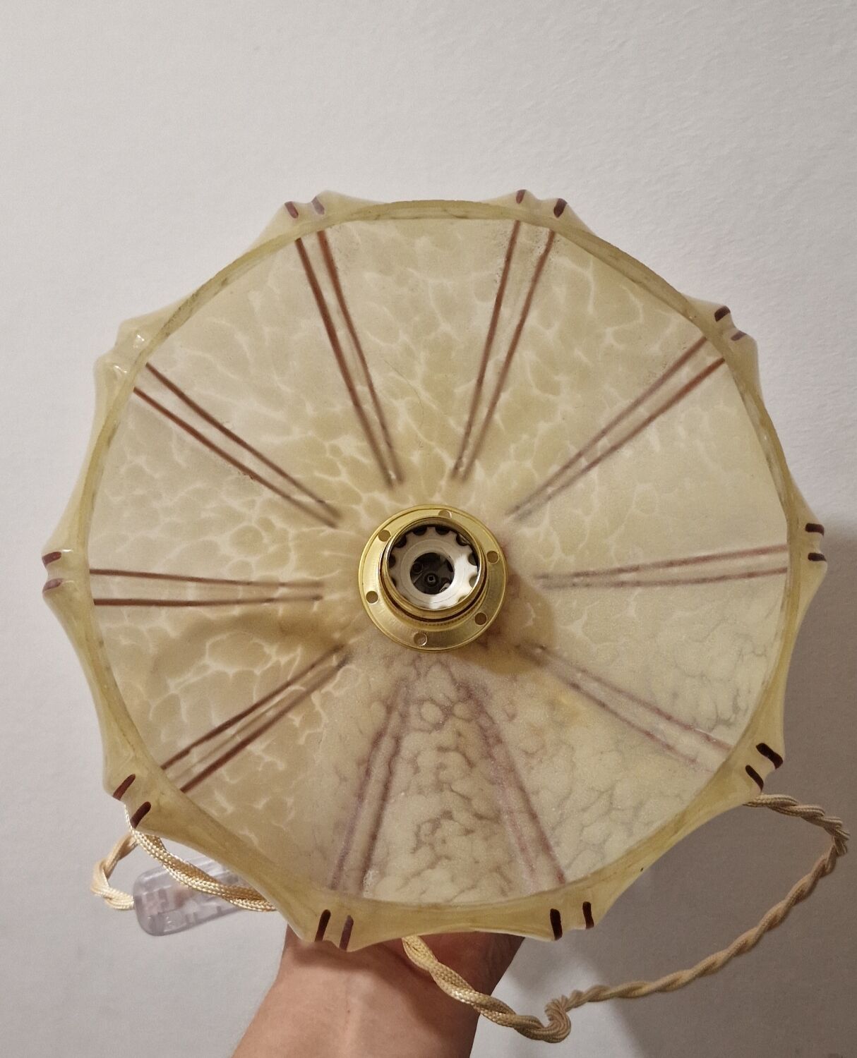 Clichy art deco glass walking lamp