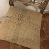 Classic carved wooden chair medieval castle with jute unique piece