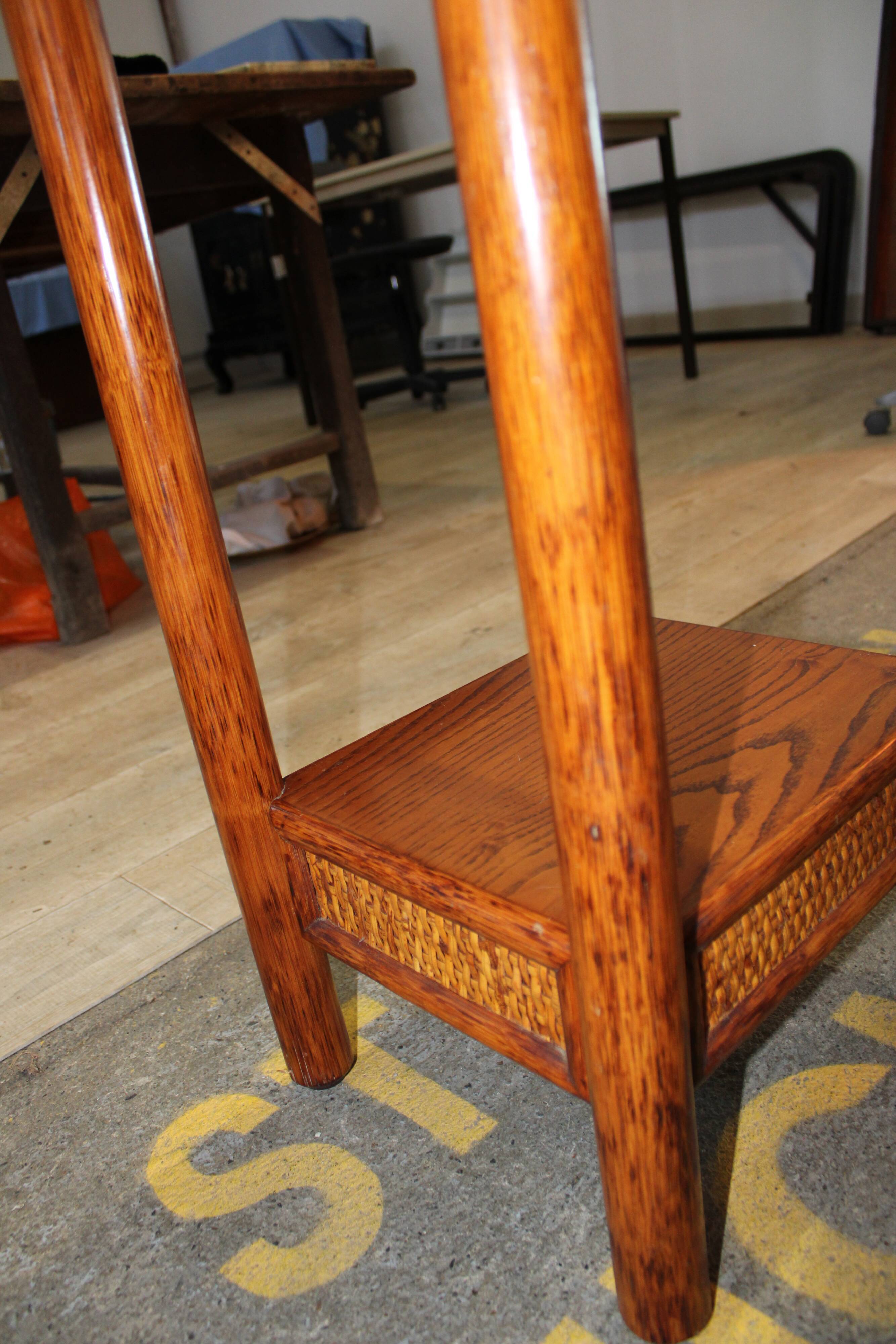 Wooden console and rattan "maugrion"