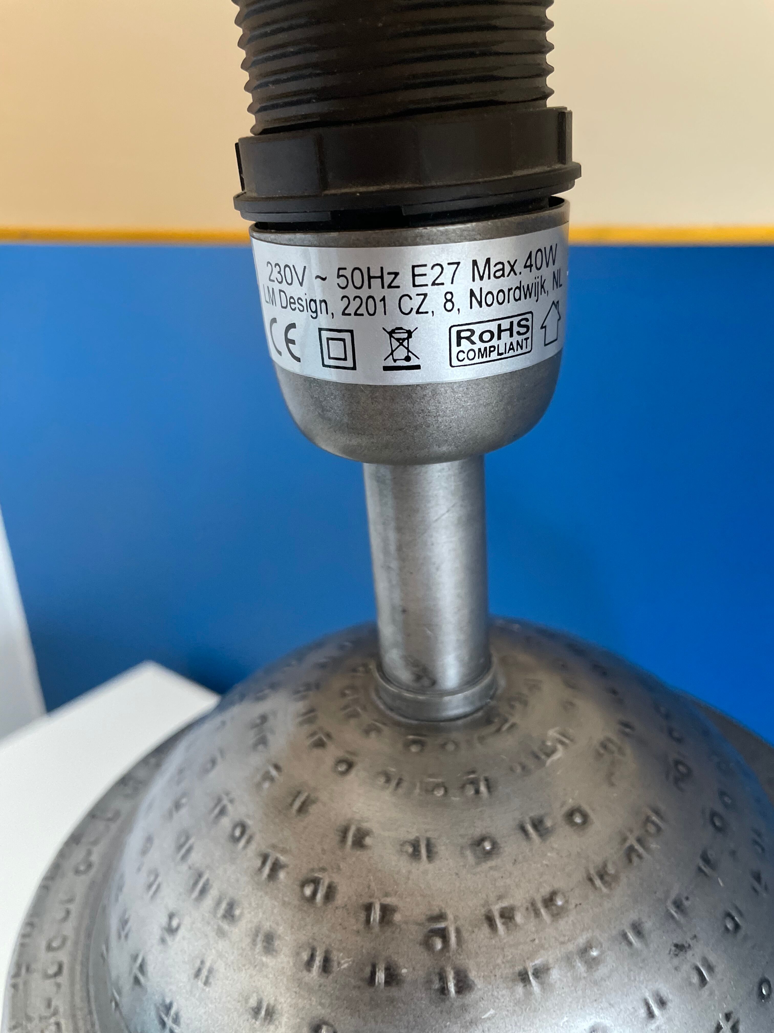 Metallic and yellow lamp