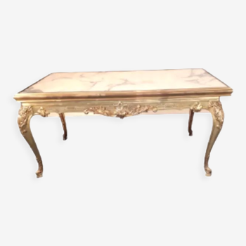 Coffee table in marble and bronze Louis XV style