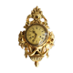 Vintage Gilded Carved Wood Rococo Style Floral Perivale Wall Clock 1960s