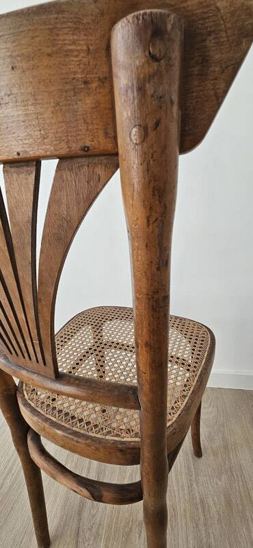 Vintage Thonet chair, wood and caning, no. 221.