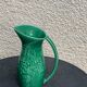 Green enamelled ceramic slurry jug Sarreguemines France