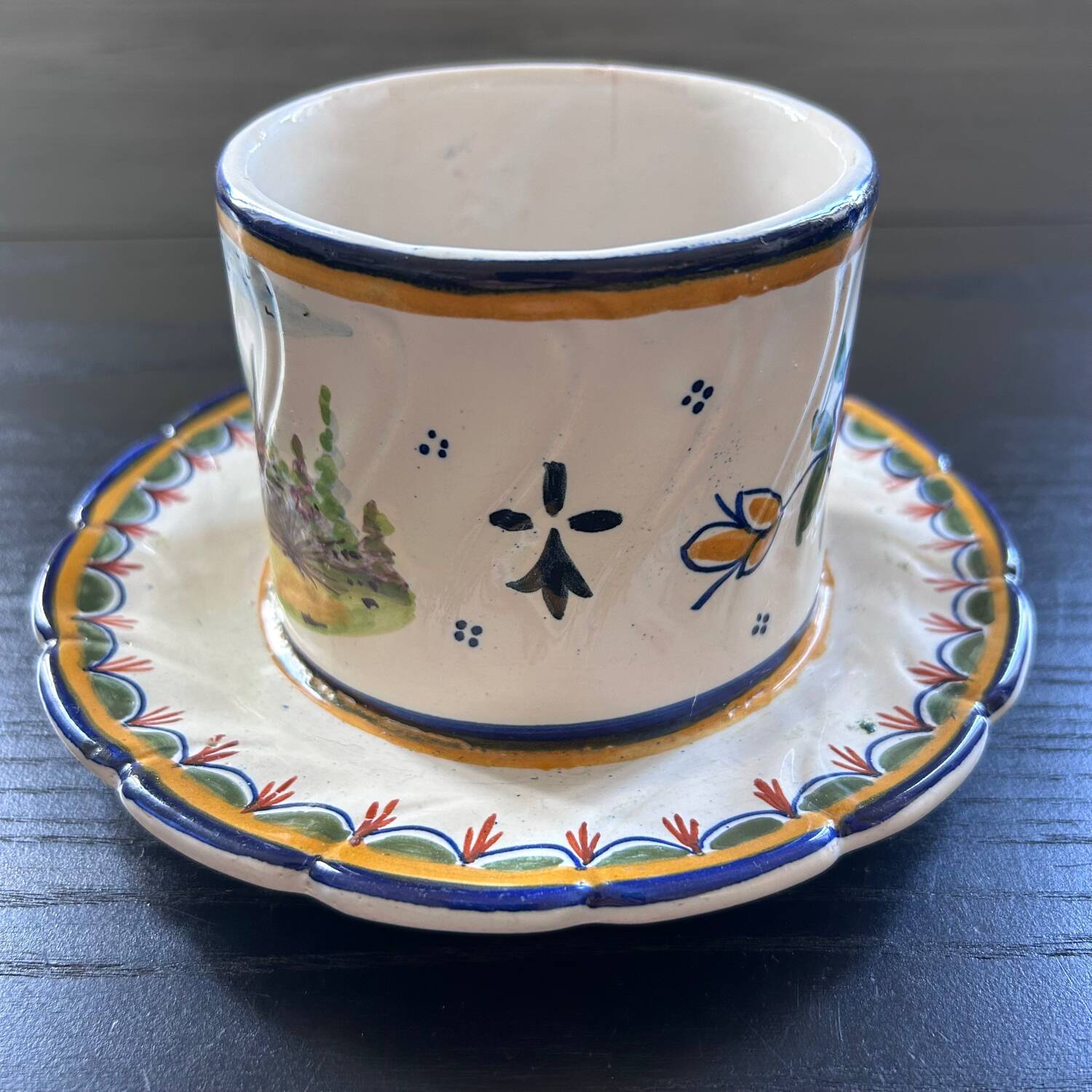 Butter dish signed HB Quimper