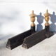 Cast iron and brass chenets