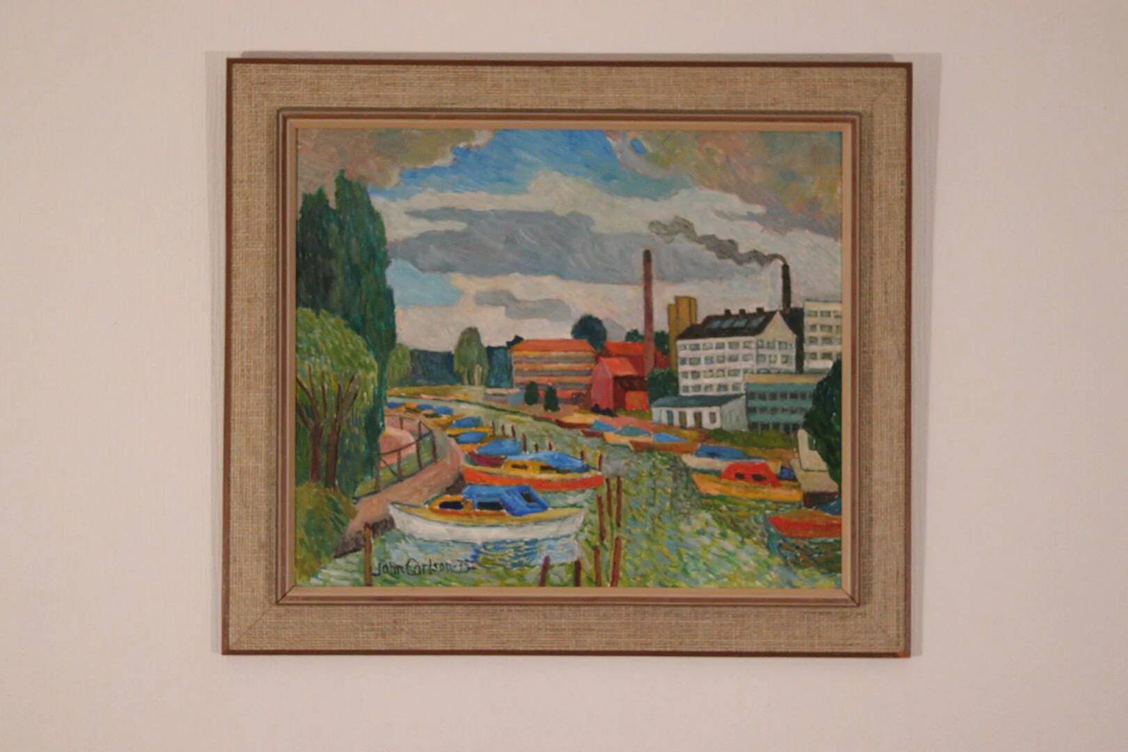 Original Swedish Oil on Panel – “Motif from Sundbyberg” by John Carlson