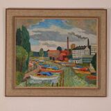 Original Swedish Oil on Panel – “Motif from Sundbyberg” by John Carlson