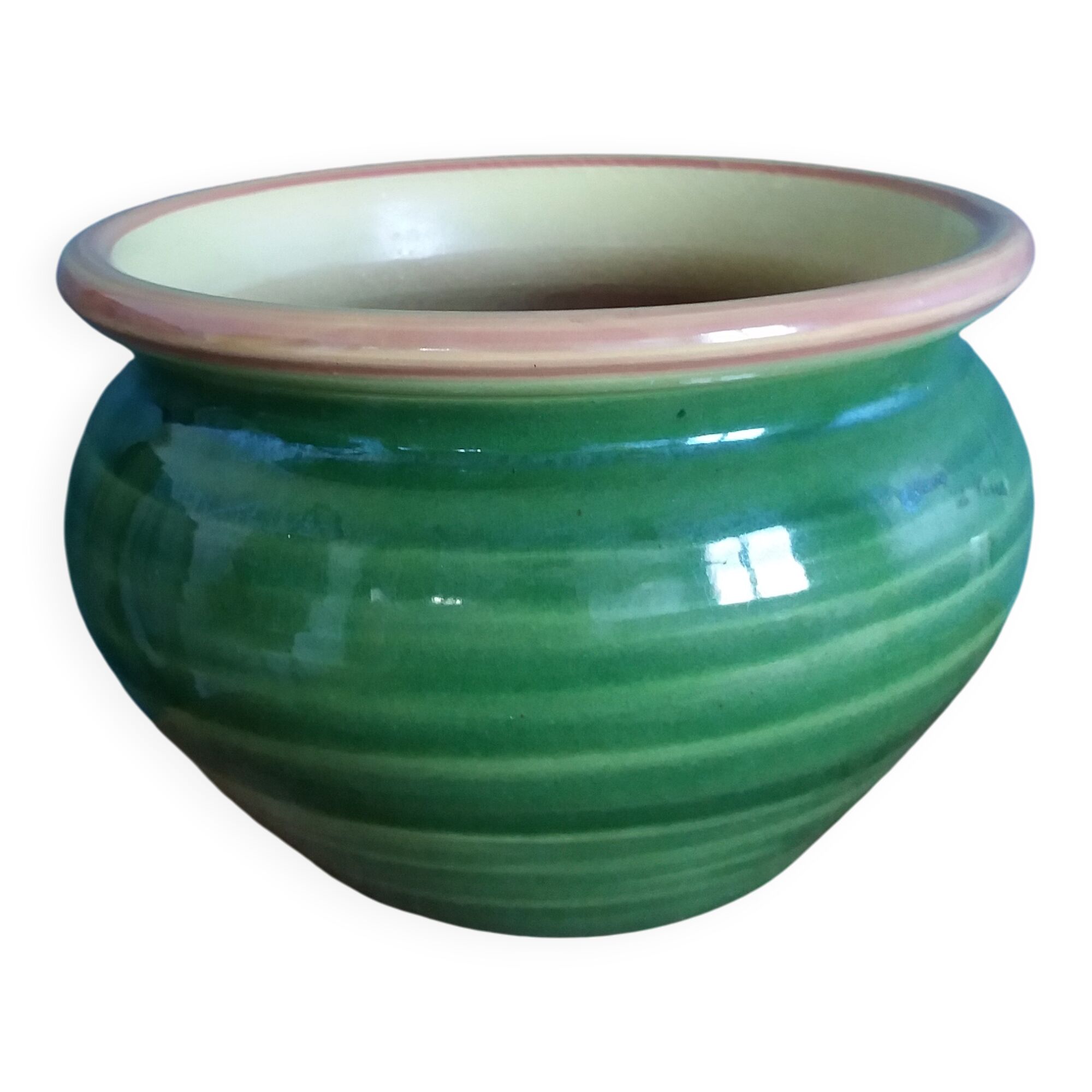 Glazed terracotta flower pot