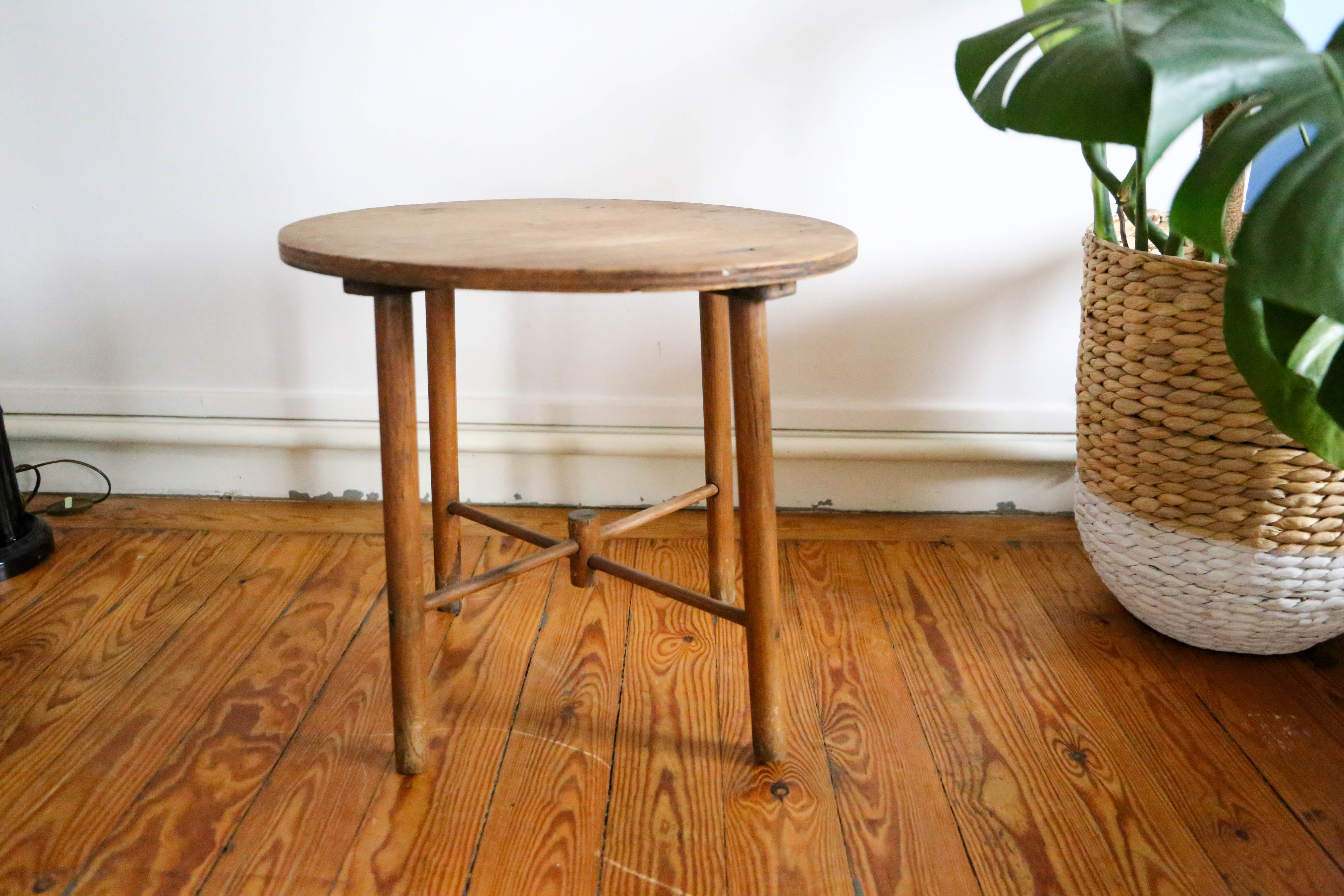 Rustic wooden side table, vintage