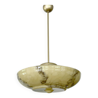 Large Art Deco Marble Glass Pendant Light