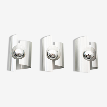 Set of three space age wall lights