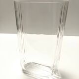 Rectangular Transparent Murano Glass Vase by Carlo Moretti, Signed, Italy 1990s