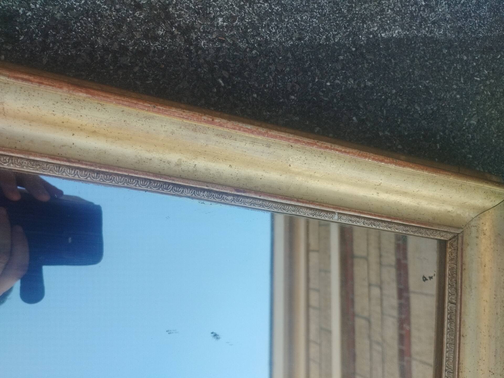 Miroir ancien en stuc doré époque xixeme