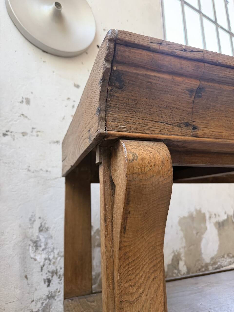 Table de gantier drapière 1900 chêne massif 330cm XL