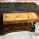Console then restore Walnut top of fine black marble nineteenth