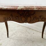 Louis XV mid-table in oak and marble, 18th century.