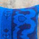 Asymmetric Blue Turkish Rug Pillow, 16x16 Square Wool Cushion Cover