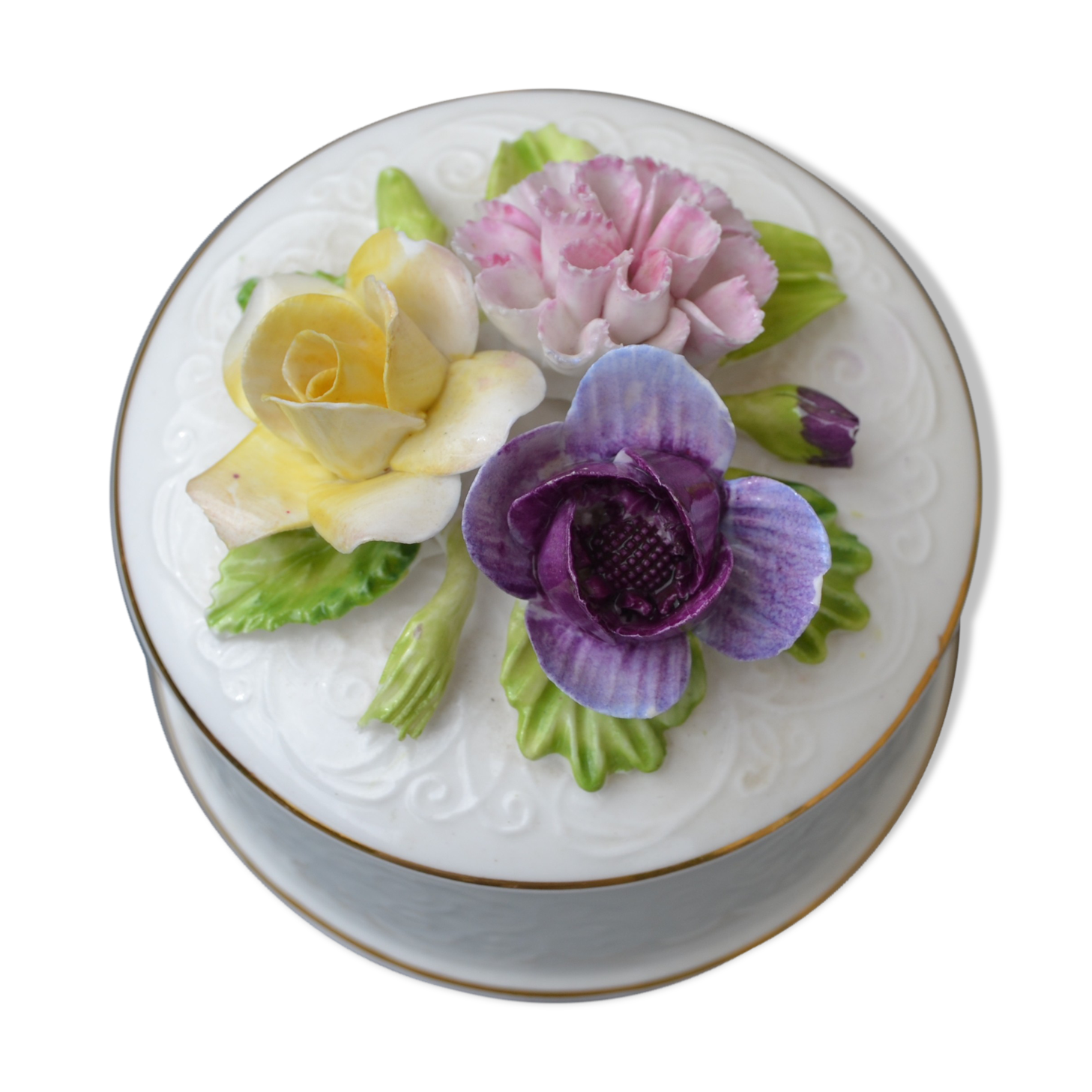 English porcelain jewelry box 20th century