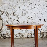 Table ronde extensible en teck vintage scandinave