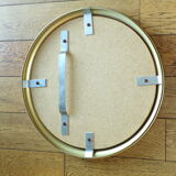 Vintage round mirror with gold metal frame 44 cm Ø