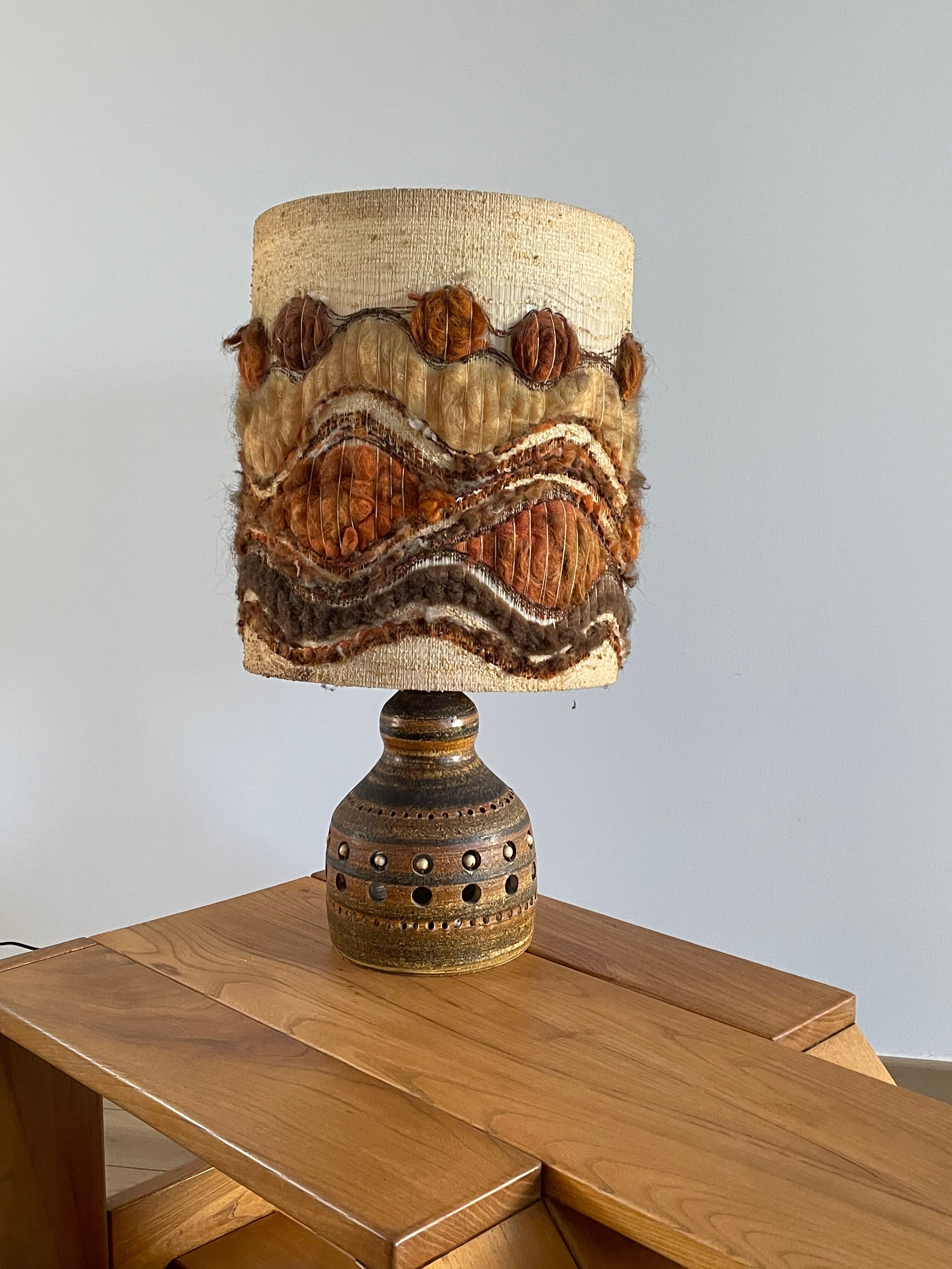 Lampe en céramique par Georges Pelletier, France 1970s