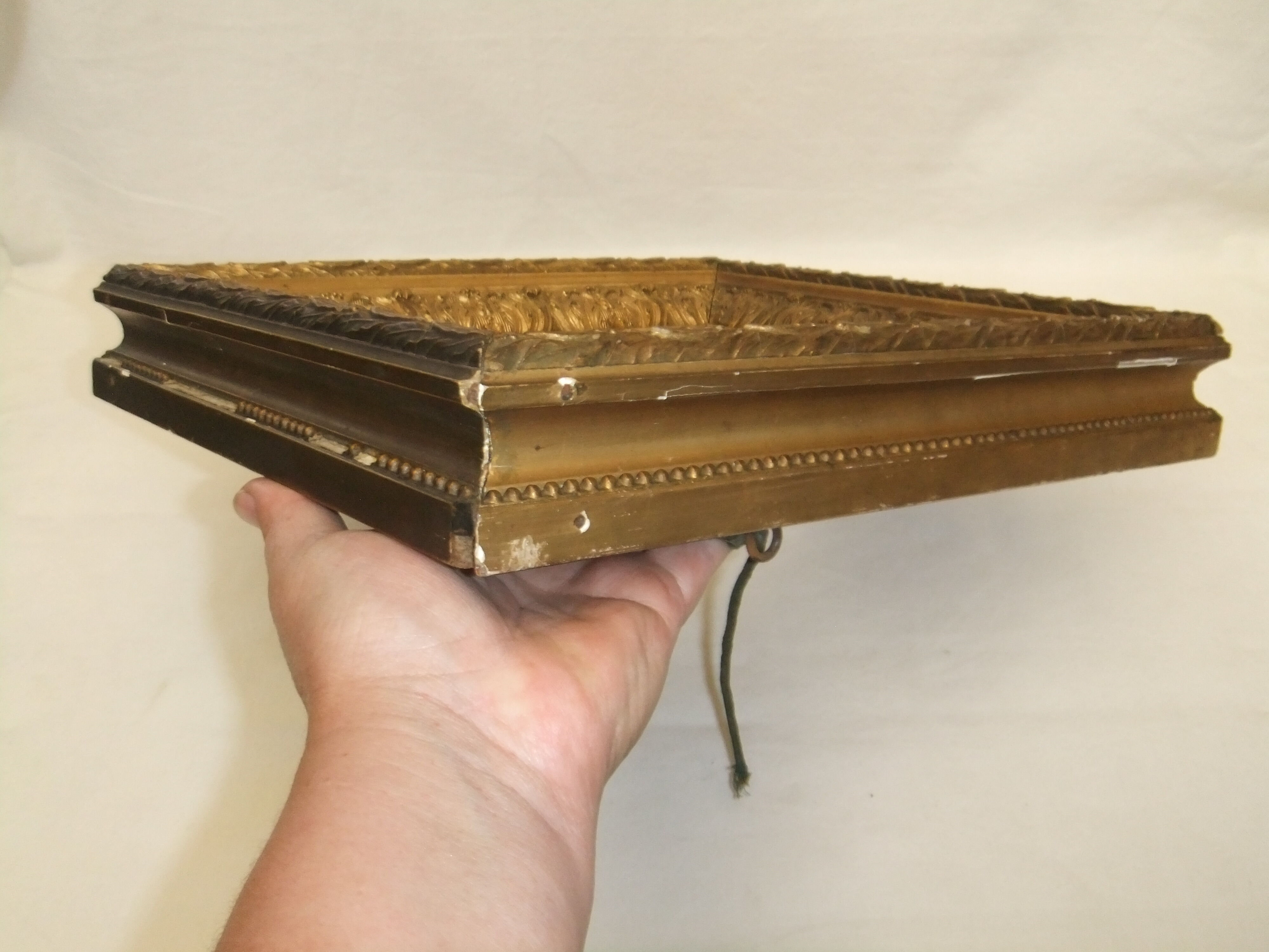 Frame XIX gilded stucco wood decoration acanthus leaves painting painting