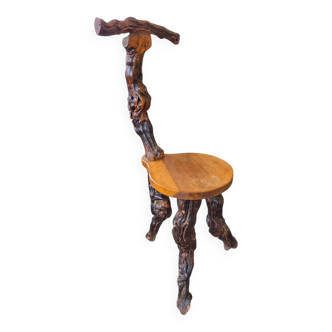 Brutalist chair vine stump