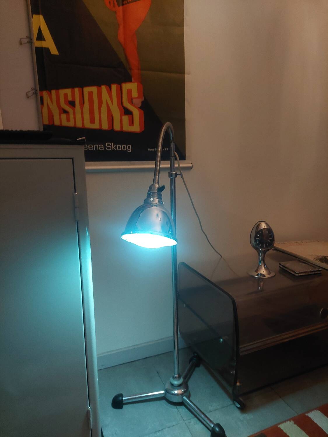 1950s telescopic gooseneck floor lamp