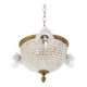 Old bronze ceiling light and 3 tulip flowers