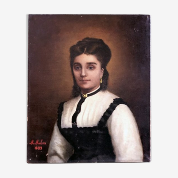 Portrait painting signed 1883
