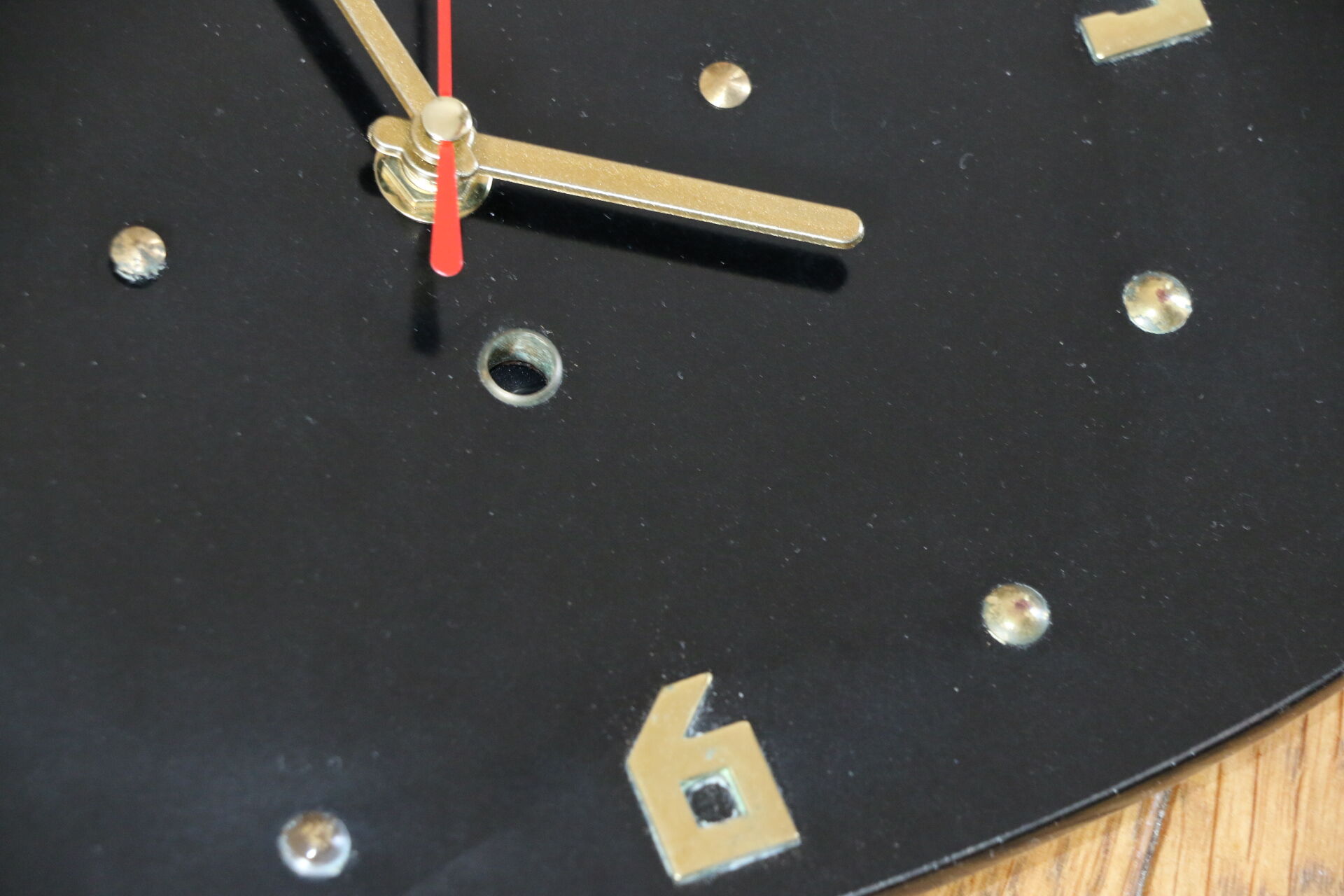 Brass and formica wall clock