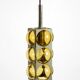 1960s Space Age pendant lamp by Temde made of glass and nickel-plated metal